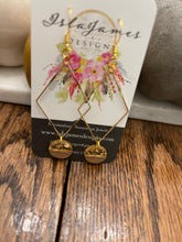 Load image into Gallery viewer, Wood/Gold Fleck Drop Earrings